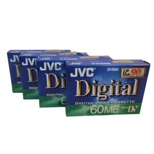 4- JVC Digital Video Cassette 60ME Mini DV 90 Minutes DVM60 M-DV60ME New LP Mode